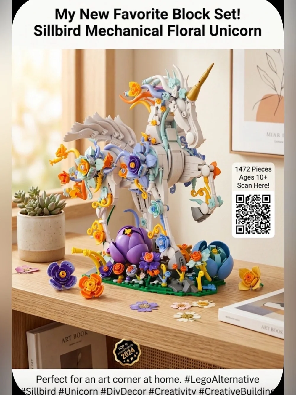 NIB Sillbird Mechanical Floral Unicorn | 1472 Pcs 🦄🌸✨
